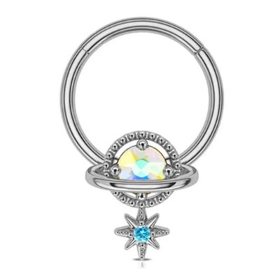 1 ks Moon Planet Septum Hoop Clicker Dangle Nose Ring Star Helix Hoop Heavy Cartilage Scorpion Scorpion