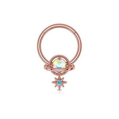 1 ks Moon Planet Septum Hoop Clicker Dangle Nose Ring Star Helix Hoop Heavy Cartilage Scorpion Scorpion