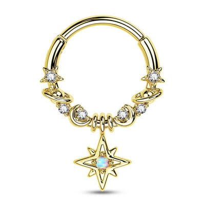 1 ks Moon Planet Septum Hoop Clicker Dangle Nose Ring Star Helix Hoop Heavy Cartilage Scorpion Scorpion