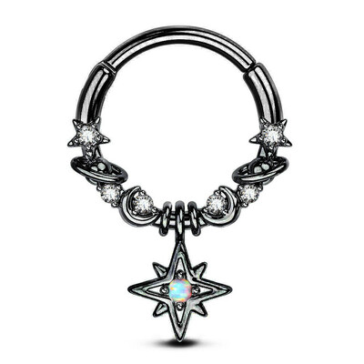 1 ks Moon Planet Septum Hoop Clicker Dangle Nose Ring Star Helix Hoop Heavy Cartilage Scorpion Scorpion
