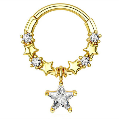 1 ks Moon Planet Septum Hoop Clicker Dangle Nose Ring Star Helix Hoop Heavy Cartilage Scorpion Scorpion