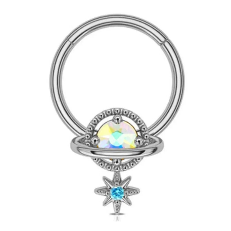 1 ks Moon Planet Septum Hoop Clicker Dangle Nose Ring Star Helix Hoop Heavy Cartilage Scorpion Scorpion
