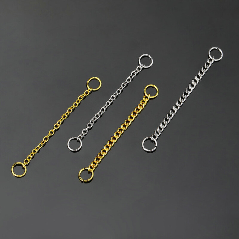 1PC Link Chain naušnice za piercing u nosu s okruglim privjeskom od cirkona Ins Modni zlatni lančići za piercing Nakit za tijelo