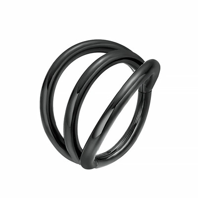 Punk sebészeti acél szegmens Tragus Helix porc fülbevaló orrgyűrű Septum Clicker kagyló háromrétegű orrlyuk piercing ékszer