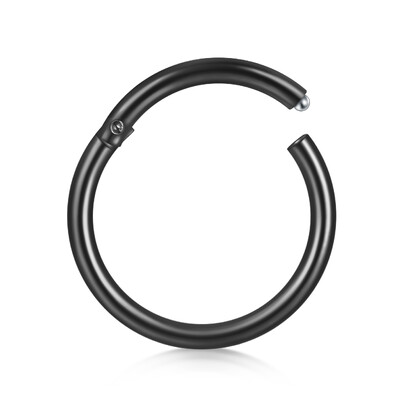 Punk sebészeti acél szegmens Tragus Helix porc fülbevaló orrgyűrű Septum Clicker kagyló háromrétegű orrlyuk piercing ékszer