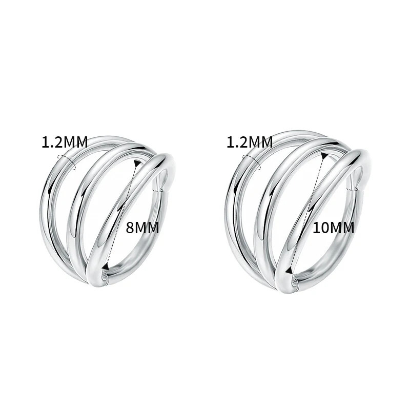 Punk sebészeti acél szegmens Tragus Helix porc fülbevaló orrgyűrű Septum Clicker kagyló háromrétegű orrlyuk piercing ékszer