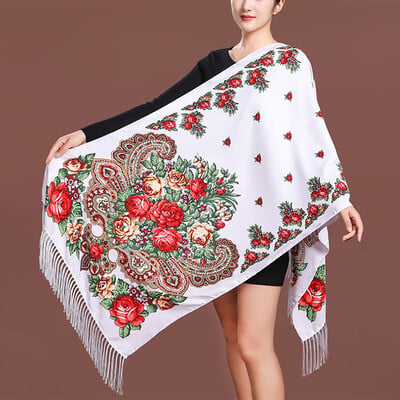 2023 Vyšívané šály Dámske dizajnérske dámske zimné šály Pashmina kvetinové bufandy Foulard teplé hidžábové zábaly cestovné štóly