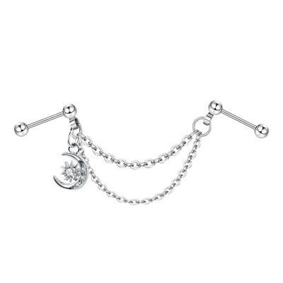 Moda dublu piercing lanț cercei industrial piercing lanț cercei ciucuri cartilaj Helix bijuterii