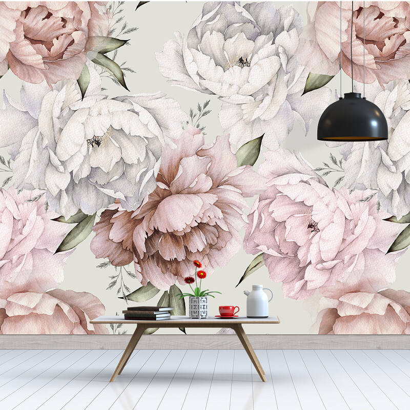 Egyedi fényképes 3d falfestmény tapéta kézzel festett bazsarózsa virág falburkolatok nappali hálószoba háttér 3D tapéta