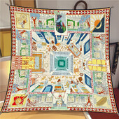 Eșarfă din mătase sarg de 90 cm, șal de modă, eșarfă pătrată de marcă de lux pentru femei, Bandana Hijab, Foulard, batic, eșarfe pentru cap, 2023, nou