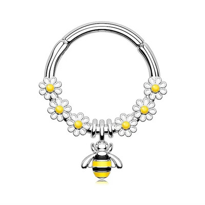 1db Hold Bolygó Septum Hoop Clicker lógó orrgyűrű csillag Helix karika fülbevaló porc ékszer orrgyűrű karika septum piercing