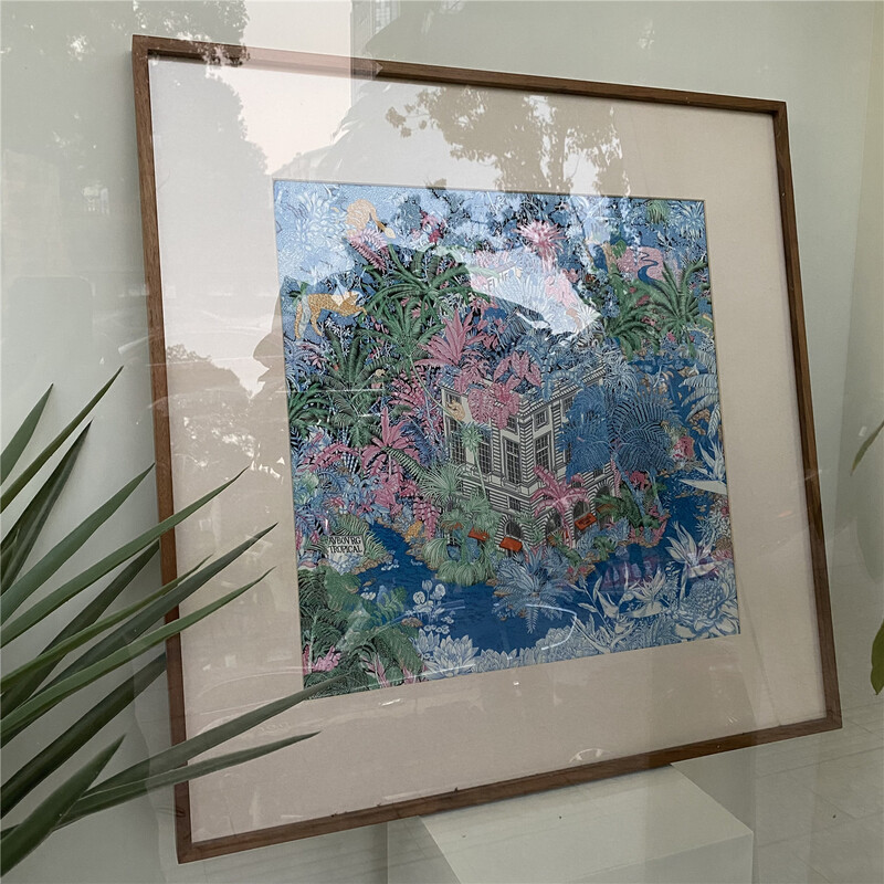 Monet aliejinė tapyba ruoželinis 100 % šilkas skara madinga bandana moteriška skara 53cm kvadratiniai šalikai Hidžabo galvos skara Kaklo skarelė