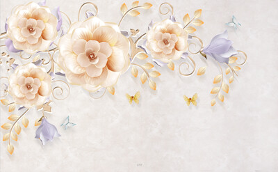 Tapeta prilagođene veličine Grana ruže Mural Europska TV pozadina Zid Dnevni boravak Spavaća soba cvjetni ukras doma fotografije tapeta