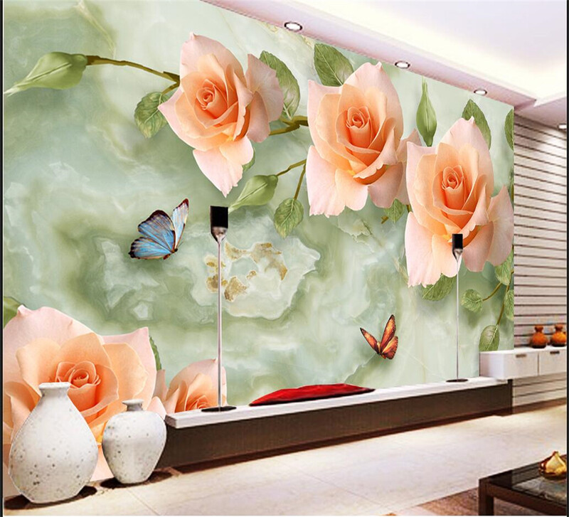 Tapeta prilagođene veličine Grana ruže Mural Europska TV pozadina Zid Dnevni boravak Spavaća soba cvjetni ukras doma fotografije tapeta