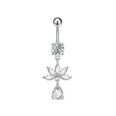Piercing do pupka s kvapkou vody G23titan zirkónu, 6-16 mm, titánový alebo oceľový piercing do pupka, šperky pre ženy.