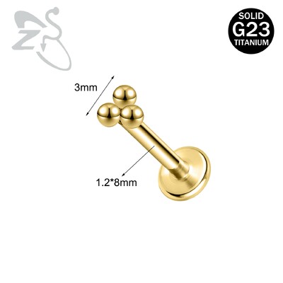 ZS 1PC 16G Zlatna lubanja u obliku pčelinjeg šišmiša Labret prsten za usne od nehrđajućeg čelika za usne za usne za ušne resice za ušnu resicu naušnice za hrskavicu Nakit za tijelo