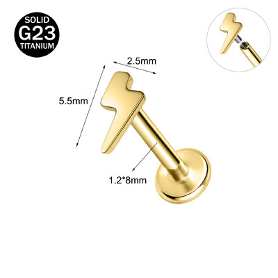 ZS 1PC 16G Zlatna lubanja u obliku pčelinjeg šišmiša Labret prsten za usne od nehrđajućeg čelika za usne za usne za ušne resice za ušnu resicu naušnice za hrskavicu Nakit za tijelo