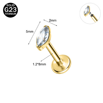 ZS 1PC 16G Zlatna lubanja u obliku pčelinjeg šišmiša Labret prsten za usne od nehrđajućeg čelika za usne za usne za ušne resice za ušnu resicu naušnice za hrskavicu Nakit za tijelo