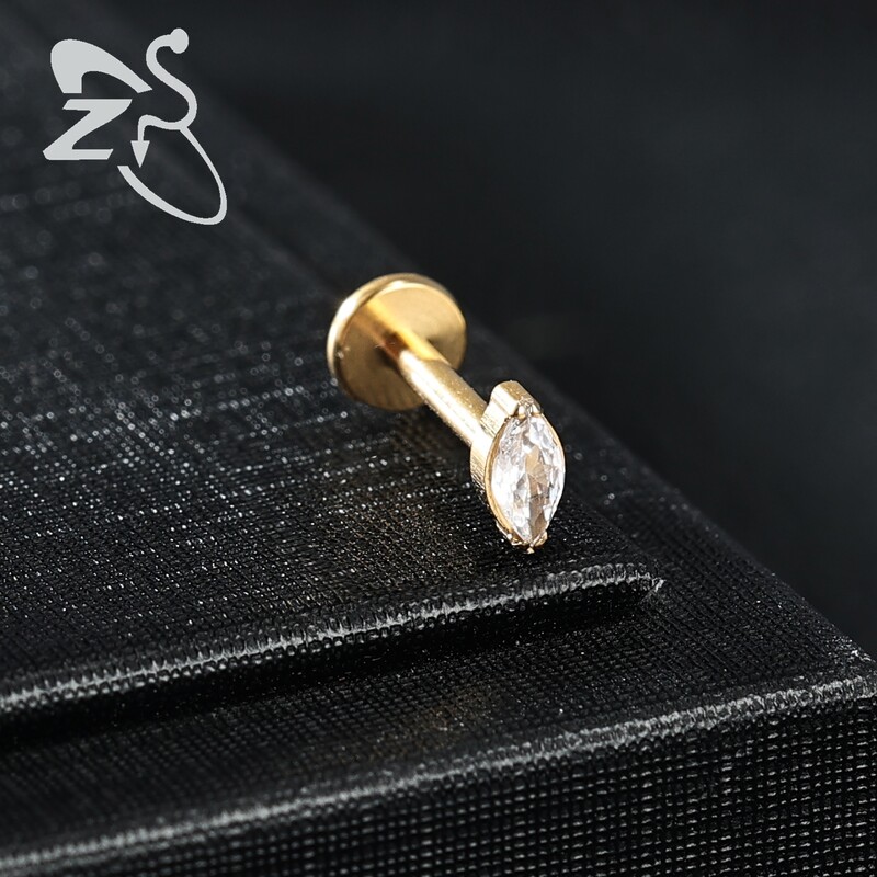 ZS 1PC 16G Zlatna lubanja u obliku pčelinjeg šišmiša Labret prsten za usne od nehrđajućeg čelika za usne za usne za ušne resice za ušnu resicu naušnice za hrskavicu Nakit za tijelo