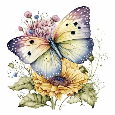 M760 Színes pillangók és virágok falmatrica fürdőszoba WC dekoráció matricák nappali szekrény lakberendezés