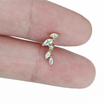 ASTM F136 G23 Titanium Leaf Branch Push In Threadless Labret Piercing 16/18/20G Earring Stud Cartilage Body Jewelry