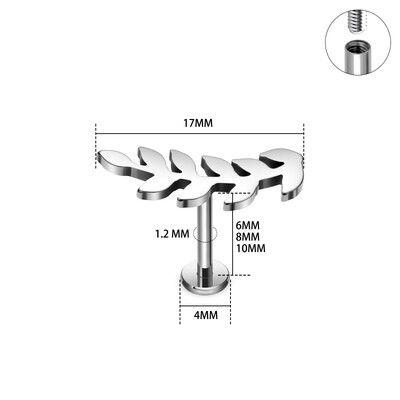 G23 titán piercing skorpió cápa pillangó alakú 16 g labret orr fülcsavar Tragus Helix porc fülbevaló női test ékszer