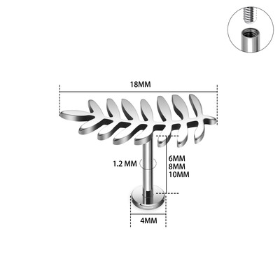 G23 titán piercing skorpió cápa pillangó alakú 16 g labret orr fülcsavar Tragus Helix porc fülbevaló női test ékszer