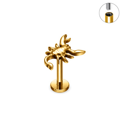 G23 titán piercing skorpió cápa pillangó alakú 16 g labret orr fülcsavar Tragus Helix porc fülbevaló női test ékszer