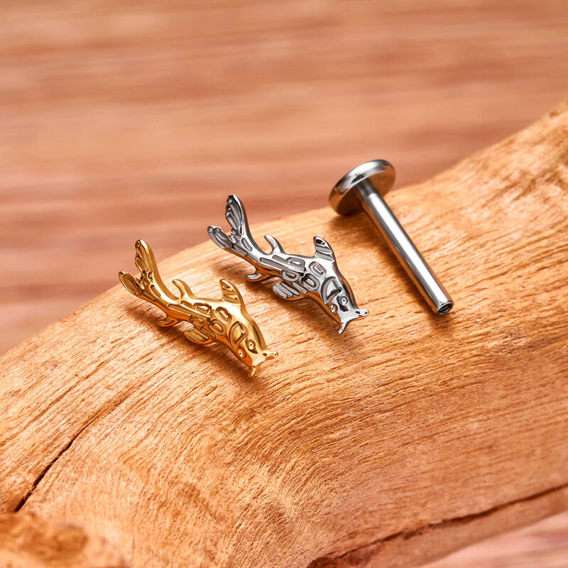 G23 titán piercing skorpió cápa pillangó alakú 16 g labret orr fülcsavar Tragus Helix porc fülbevaló női test ékszer