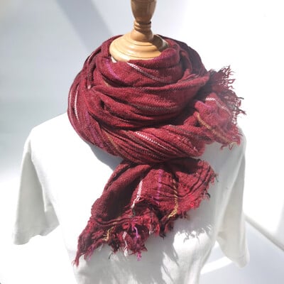 Eșarfă de lână pentru bărbați de iarnă, la modă, eșarfe cu dungi, batic de gât cald, lung, moale, pashmina, în aer liber, ocazional, accesorii pentru bărbați, șal
