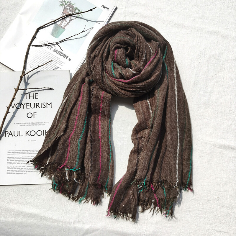 Eșarfă de lână pentru bărbați de iarnă, la modă, eșarfe cu dungi, batic de gât cald, lung, moale, pashmina, în aer liber, ocazional, accesorii pentru bărbați, șal