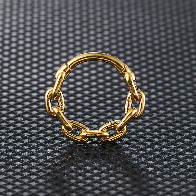 Twolobes 1PCS 316 Oțel inoxidabil chirurgical Lanț rotund Inele pentru nas Cartilage Cerc Segment Septum Clickers Piercing Bijuterii pentru corp