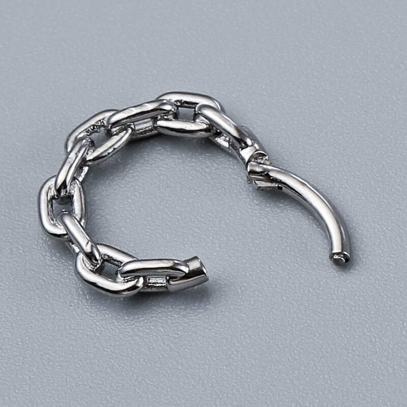 Twolobes 1PCS 316 Oțel inoxidabil chirurgical Lanț rotund Inele pentru nas Cartilage Cerc Segment Septum Clickers Piercing Bijuterii pentru corp