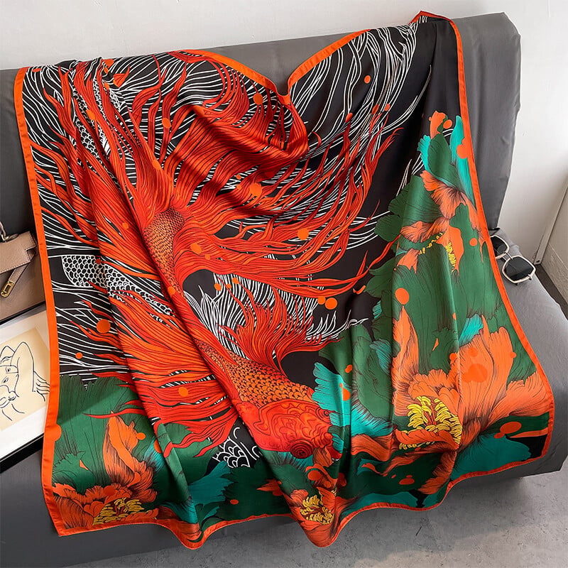 110x110cm Dámska hodvábna štvorcová šatka s potlačou, hidžáb, dámska šatka, zavinovacia šatka, čelenka, bufanda, veľká šatka, luxusná 2023