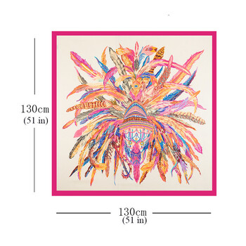 LESIDA Μεταξωτό Φουλάρι Γυναικείο Μεγάλο Σάλι Φούτερ στάμπα τετράγωνα Μπαντάνα Φουλάρια μαντήλι μάρκας πολυτελείας Female Foulard 1306