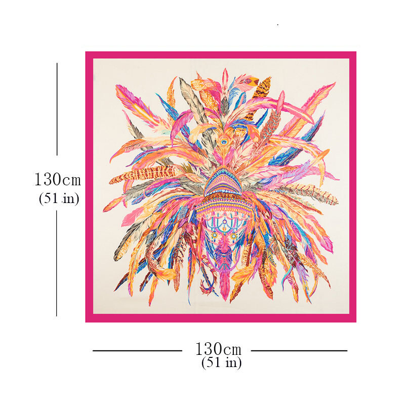 LESIDA Μεταξωτό Φουλάρι Γυναικείο Μεγάλο Σάλι Φούτερ στάμπα τετράγωνα Μπαντάνα Φουλάρια μαντήλι μάρκας πολυτελείας Female Foulard 1306