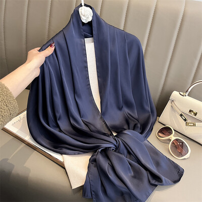 Luxusná hodvábna šatka s prechodom do podoby zipsov, dámska značka, pevné ženské šály, zavinovacia šatka, šatka na hlavu, módna dámska hidžábová svadobná šatka, pončo 2023