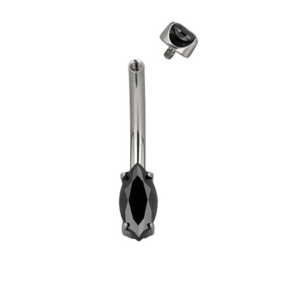 ASTM F136 titán 14G PIERC köldökgyűrű szív körte négyzet CZ burkolt felső menetes haspiercing köldök gyűrű testékszer