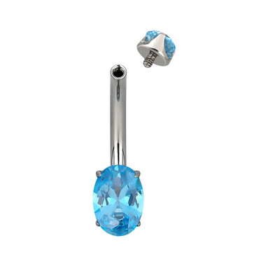 ASTM F136 titán 14G PIERC köldökgyűrű szív körte négyzet CZ burkolt felső menetes haspiercing köldök gyűrű testékszer