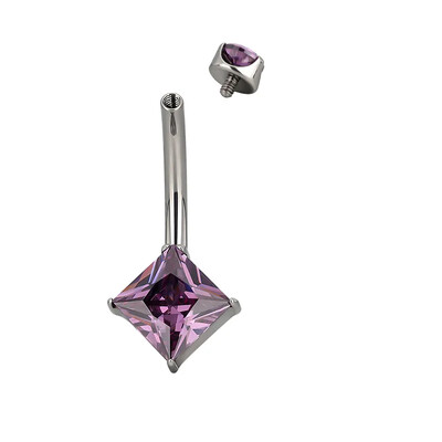 ASTM F136 titán 14G PIERC köldökgyűrű szív körte négyzet CZ burkolt felső menetes haspiercing köldök gyűrű testékszer