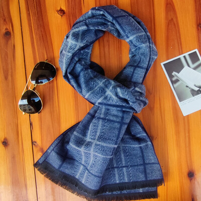 „Foulard“ prabangus kašmyro šalikas, skirtas vyriškam žiemos laisvalaikiui, verslo languotas kaklo ir ilgų kaklaskarių, stiliaus vyras, dovana