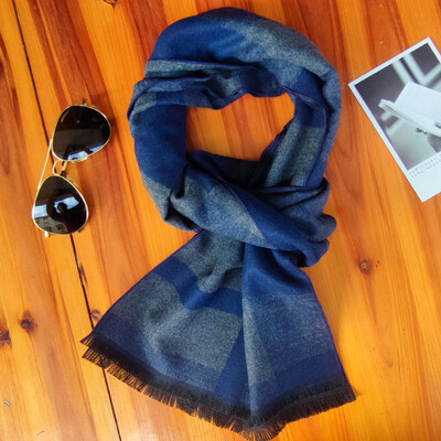 „Foulard“ prabangus kašmyro šalikas, skirtas vyriškam žiemos laisvalaikiui, verslo languotas kaklo ir ilgų kaklaskarių, stiliaus vyras, dovana
