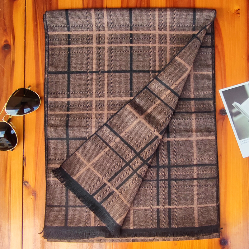 „Foulard“ prabangus kašmyro šalikas, skirtas vyriškam žiemos laisvalaikiui, verslo languotas kaklo ir ilgų kaklaskarių, stiliaus vyras, dovana