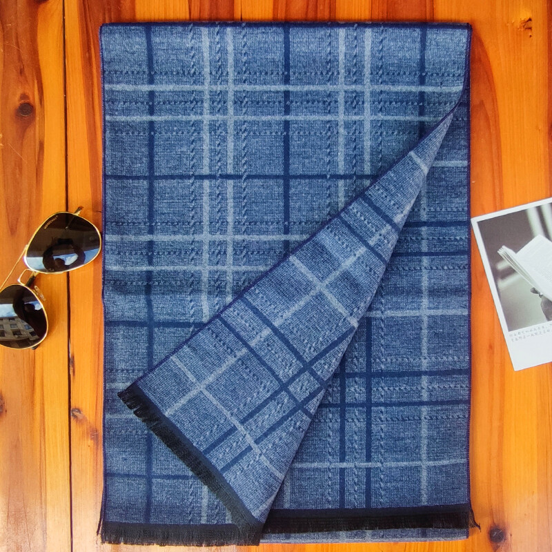 „Foulard“ prabangus kašmyro šalikas, skirtas vyriškam žiemos laisvalaikiui, verslo languotas kaklo ir ilgų kaklaskarių, stiliaus vyras, dovana