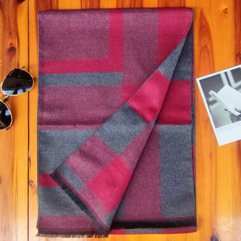 „Foulard“ prabangus kašmyro šalikas, skirtas vyriškam žiemos laisvalaikiui, verslo languotas kaklo ir ilgų kaklaskarių, stiliaus vyras, dovana