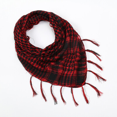 Arabų kvadratinė skara musulmonų skara, languota juostelė, spausdinta lauko šaliko vėjo ir smėlio kaklo danga