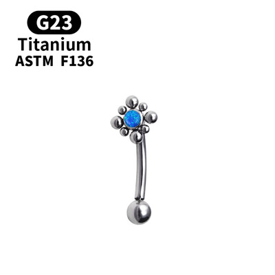 Inele populare cu model de flori pentru buric, simplu delicat, G23, piercing din titan, opal, inele pentru buric, bijuterii sexy pentru corp.
