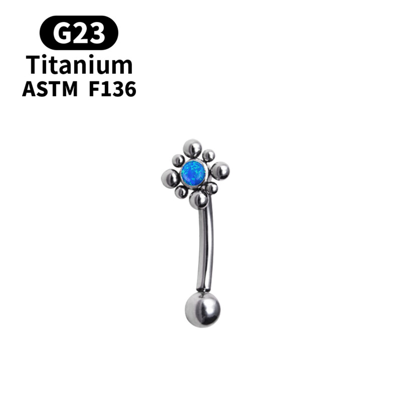 Inele populare cu model de flori pentru buric, simplu delicat, G23, piercing din titan, opal, inele pentru buric, bijuterii sexy pentru corp.