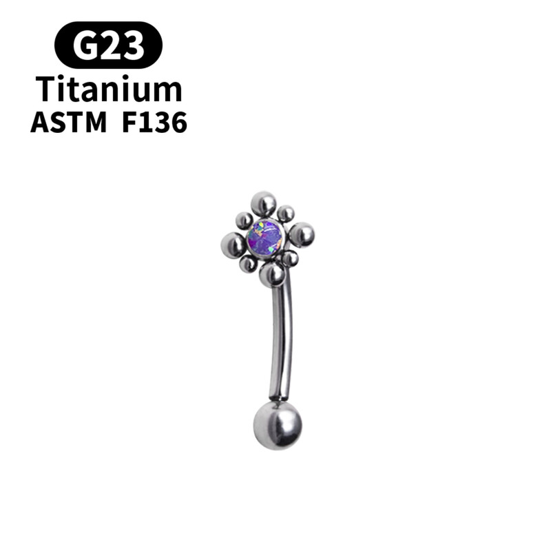 Inele populare cu model de flori pentru buric, simplu delicat, G23, piercing din titan, opal, inele pentru buric, bijuterii sexy pentru corp.