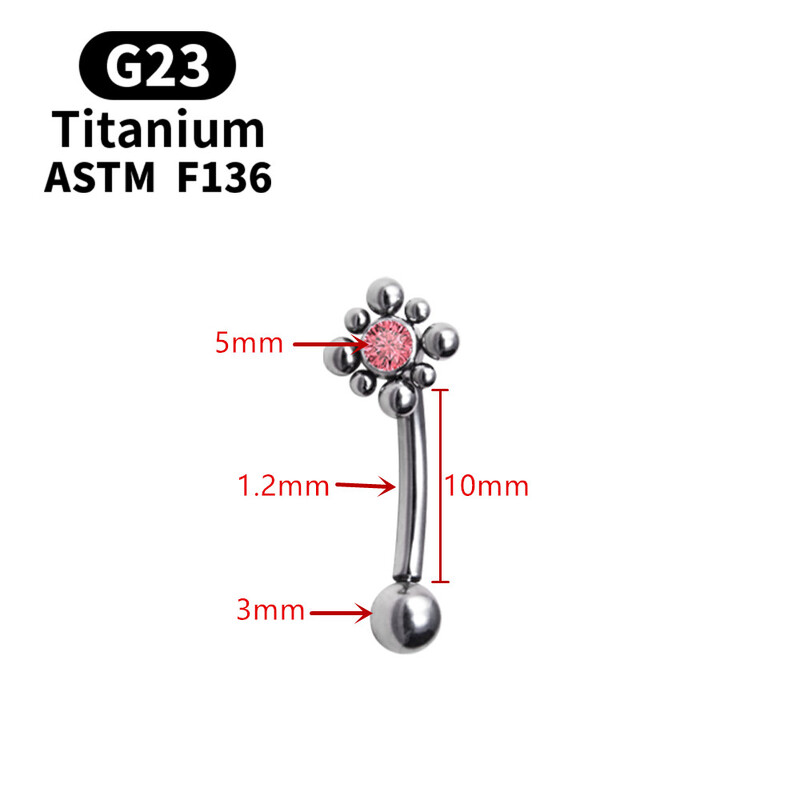 Inele populare cu model de flori pentru buric, simplu delicat, G23, piercing din titan, opal, inele pentru buric, bijuterii sexy pentru corp.